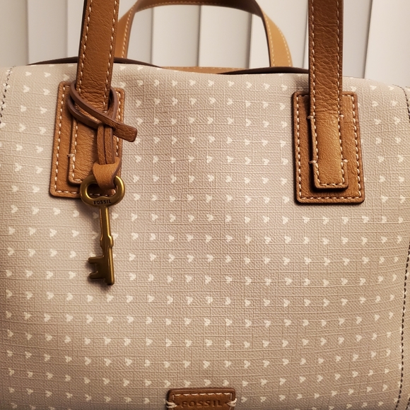 Fossil Emma Satchel Grey and White. - Picture 2 of 8